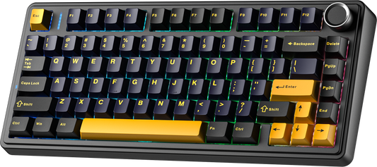 Aula F75 75% Mechanical Gaming Keyboard - Thunder Black (Gray Wood Switch V3)