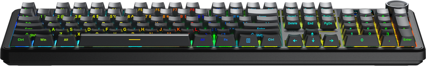 Aula F108 Pro 100% Mechanical Gaming Keyboard - Gradient Grey (Raindrop Switch).