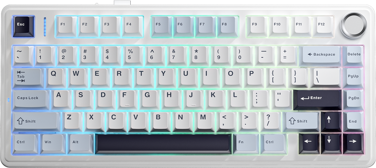 Aula F75 75% Mechanical Gaming Keyboard - Glacier Blue (Reaper Switch).