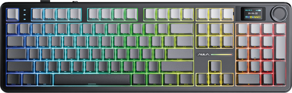 Aula F108 Pro 100% Mechanical Gaming Keyboard - Gradient Grey (Raindrop Switch).