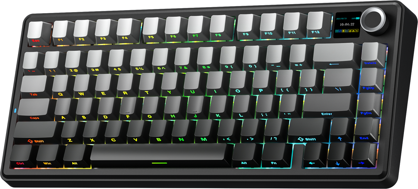 Aula F75 Max 75% Wireless Mechanical Keyboard with TFT Screen - Gradient Grey (Reaper Switch).