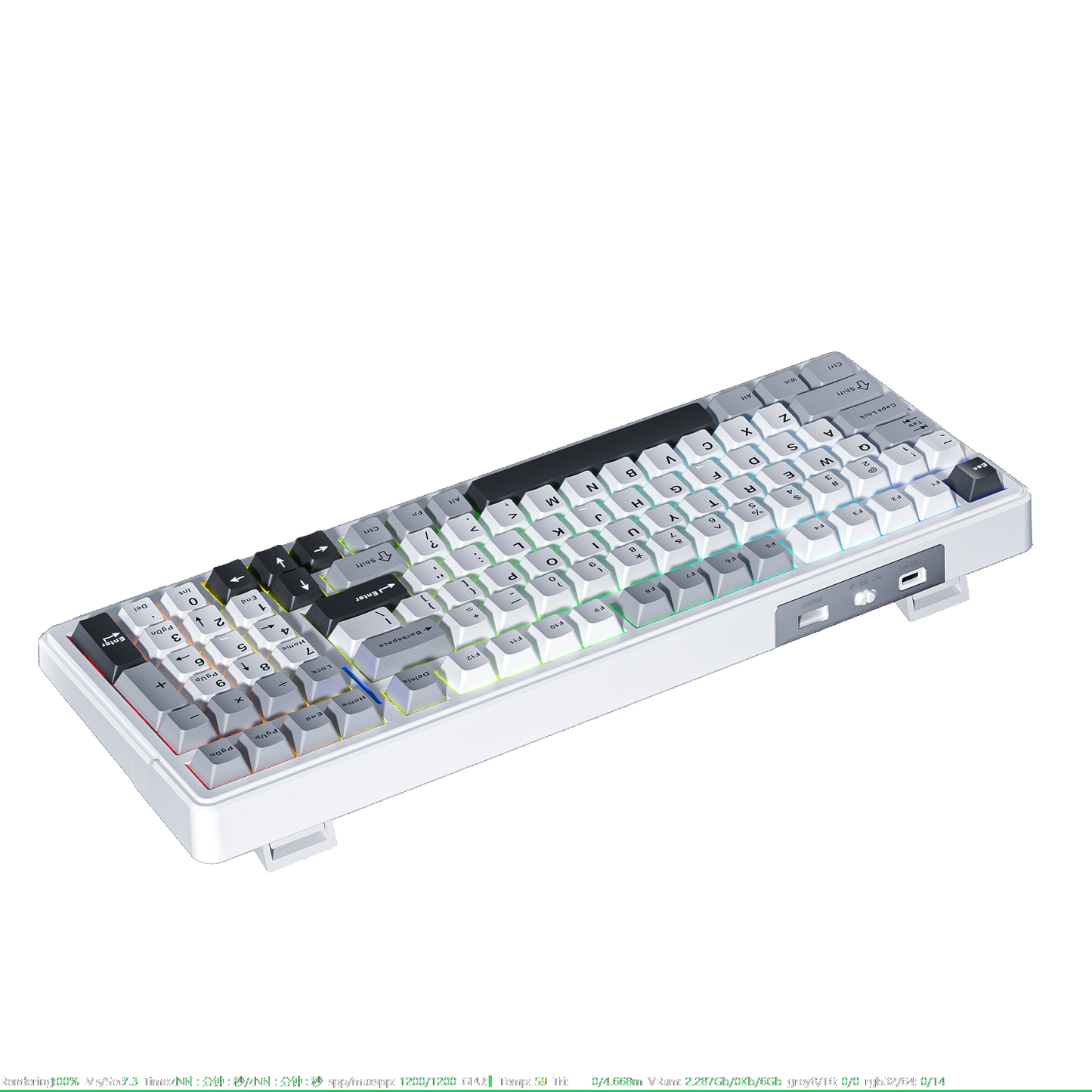 Aula F99 95% Mechanical Gaming Keyboard - Light Grey (Nimbus Switch V3).