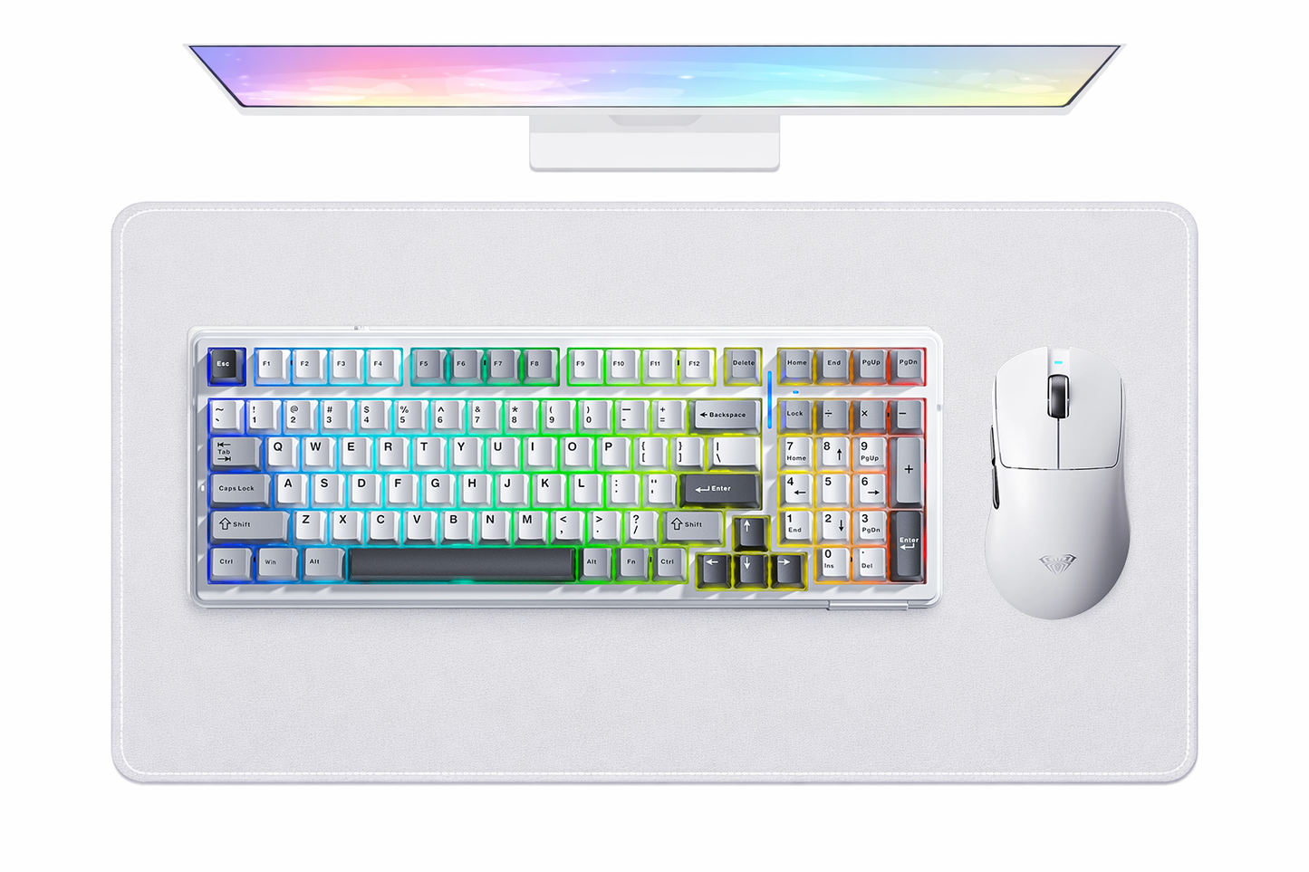 AULA F99 Light Grey Mechanical Keyboard (Nimbus Switch V3) + SC900 Pro Wireless Mouse – Performance Desk Bundle