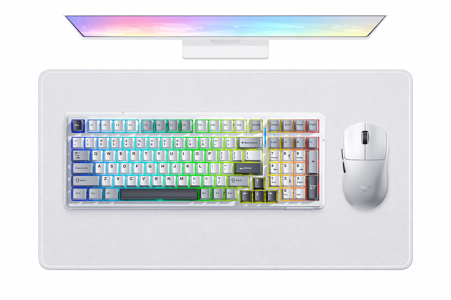 AULA F99 Mechanical Keyboard Light Grey (Nimbus Switch V3) + SC800 Wireless Mouse White