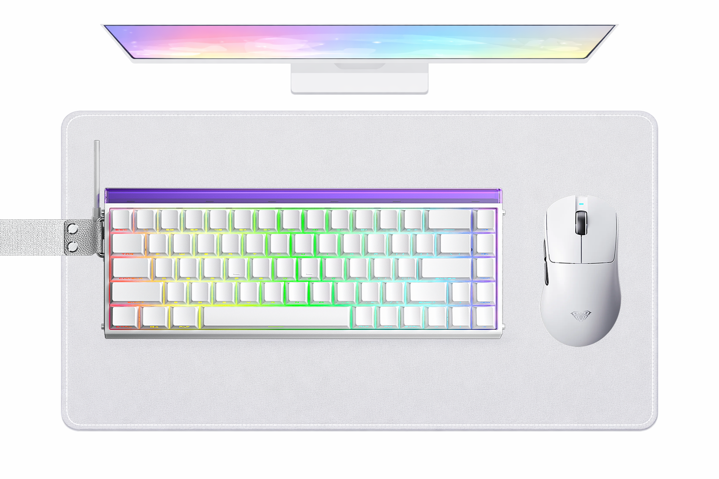 AULA Hero 68 HE Magnetic Switch Keyboard – White + SC900 Pro Wireless Mouse (White) – Premium Compact Performance Bundle